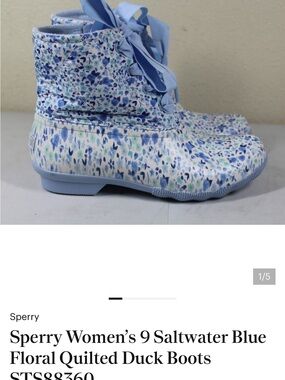 IN SEARCH OF/WANT TO BUY THESE Light Blue Floral Quilted Rain Duck Boots